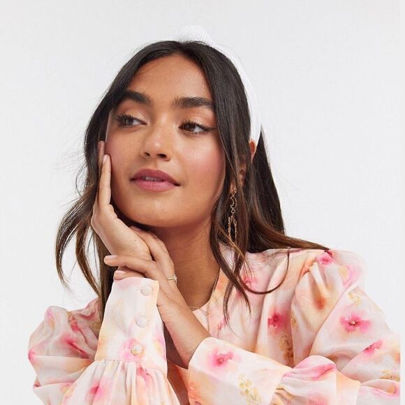 ⭐️⭐️HOST PICK⭐️⭐️ VILA maxi dress with balloon sleeves in pink coral - Picture 4 of 9